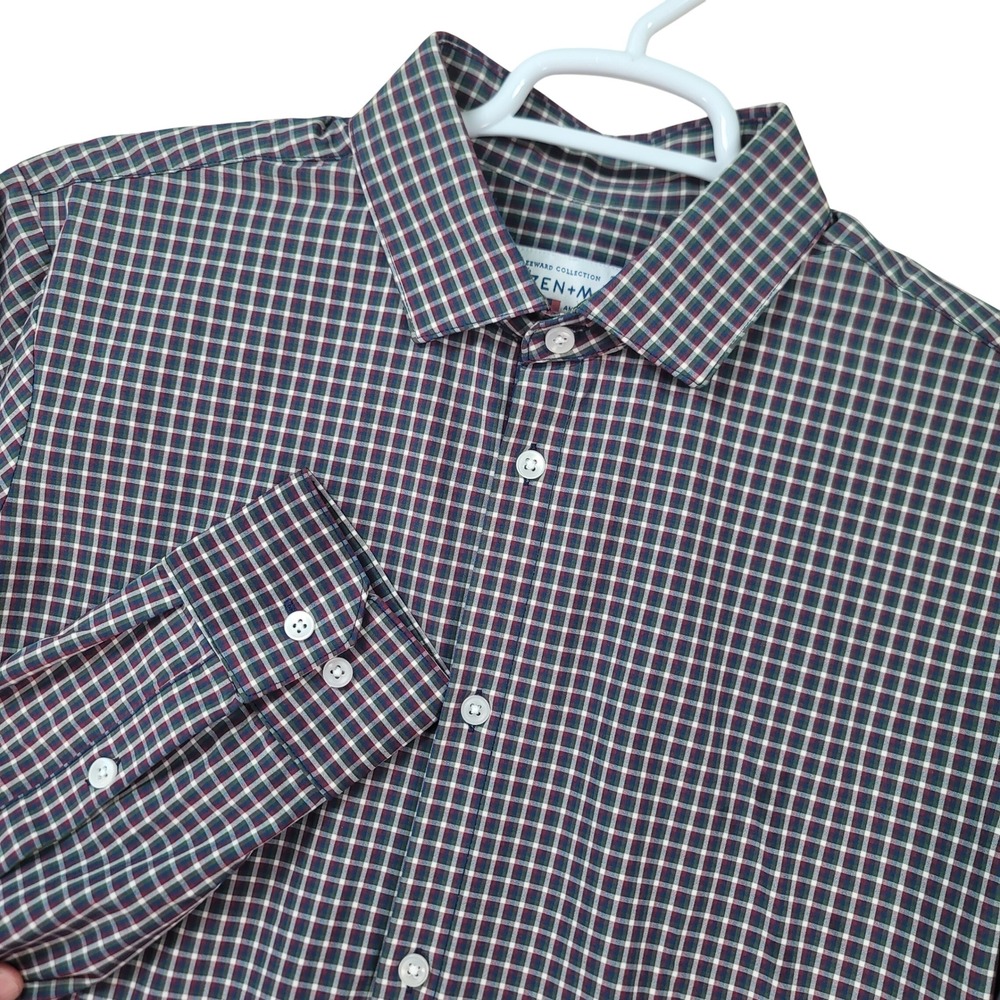 Mizzen Main Button Up Shirt Mens XL Multicolor Leeward Collection Plaid USA Made
